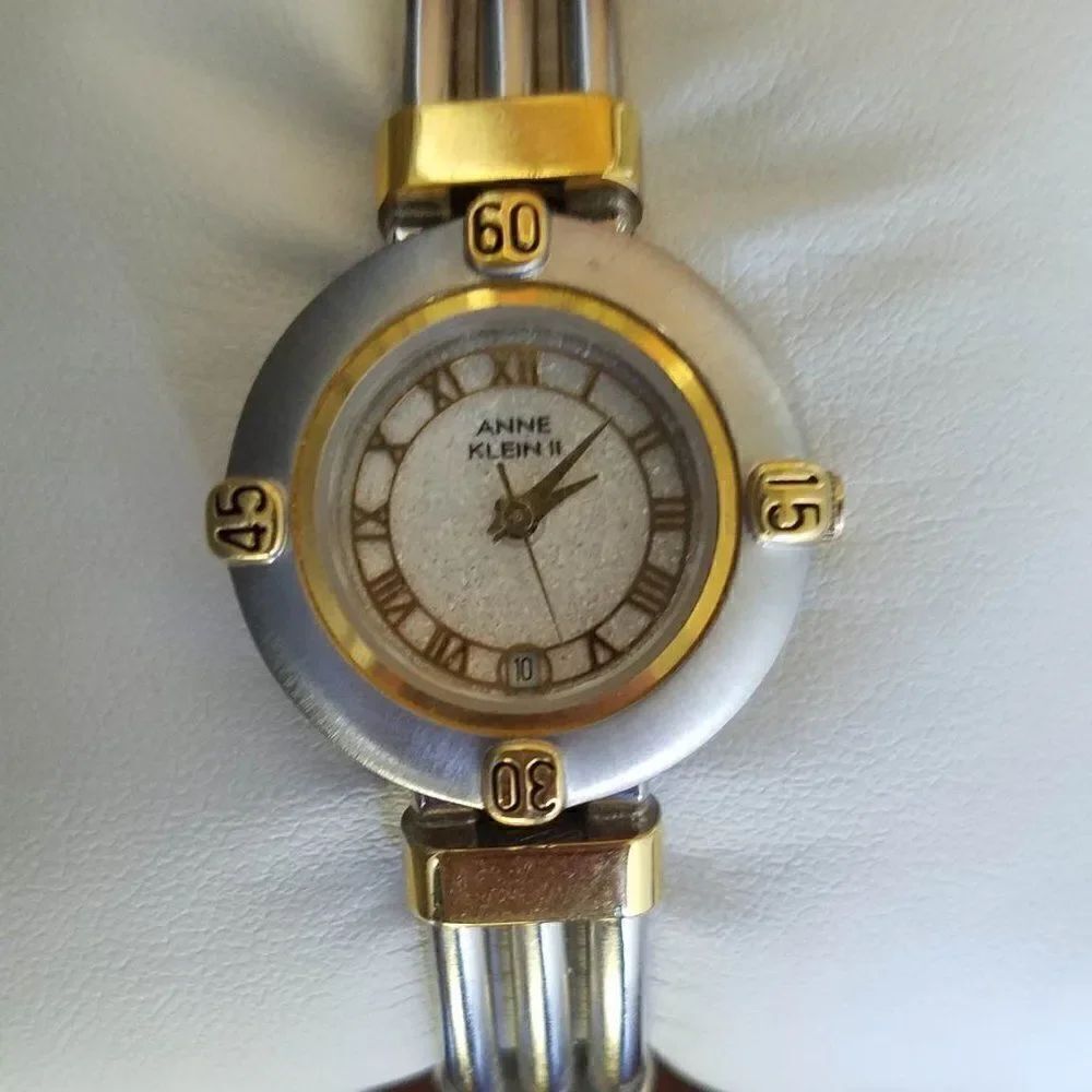 Anne Klein Two Tone Quartz Watch Works fits 6 1/2" Wrist
